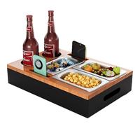 YUEMING Contenitore per snack da divano, vassoio con ciotole per snack, in acciaio inox, per divano, snack con scomparti, per soggiorno, divano, ristorante, picnic, feste