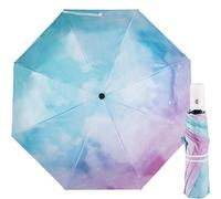 YUEMING Ombrello da Viaggio Antivento Portatile per Uomo e Donna, Mini Compatto Rinforzato da Borsa With Folding Umbrella