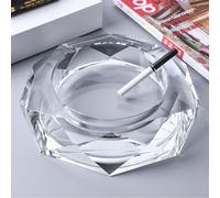 YUEMING Portacenere in vetro, vetro Ashtray, posacenere per sigarette, posacenere per interni ed esterni, decorazione da tavolo in casa ufficio (trasparente-10 cm)