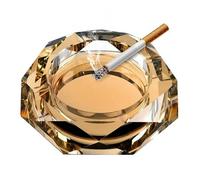 YUEMING Posacenere in Vetro, Posacenere da Esterno, Posacenere in Vetro per Sigarette, Ashtray Posacenere da Tavolo per Balcone Casa Giardino Bar Ristoranti Hotel (Oro-10cm)
