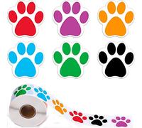 YUEMING Un Rotolo di 500 Pezzi Adesivo giocattolo Adesivo per animali domestici Colorati Piede Stampato Adesivi Cane Zampa Etichette Adesivi Adesivo animale etichetta autoadesiva