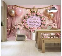 YueMingDi 3D Carta da Parati Accogliente Rose Rosa Palloncini Bouquet Vaso | Murales Creativi e Moderni Per la Casa Studio Soggiorno Camera da Letto Divano Sfondi Decorazioni Murali di Lusso-200cm×140cm
