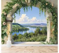 YueMingDi 3D Carta da Parati Archi Laghi Montagne Boschi Paesaggi Naturali | Murales Creativi e Moderni Per la Casa Studio Soggiorno Camera da Letto Divano Sfondi Decorazioni Murali di Lusso-150cm×105cm
