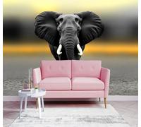 YueMingDi 3D Carta da Parati Elefante Nero Che Cammina Sulla Sabbia Arte | Murales Creativi e Moderni Per la Casa Studio Soggiorno Camera da Letto Divano Sfondi Decorazioni Murali di Lusso-250cm×170cm