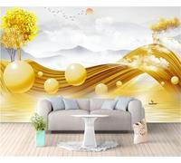 YueMingDi Linee Di Alberi Gialli Cime Montuose Paesaggio Moderna Carta Da Parati Decorazione Camera Da Letto Tv Camera Da Letto Soggiorno Sfondo-250Cm×170Cm