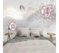 YueMingDi Paesaggio Floreale Rosso Decorazione Moderna Della Carta Da Parati Camera Da Letto Soggiorno Sfondo Tv Moderno-430Cm×300Cm