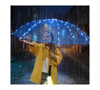YUEMOL Ombrello Trasparente L'ombrello luminoso trasparente a LED con torcia crea un'atmosfera da sogno for te, l'ombrello luminoso è adatto for compleanni, matrimoni e feste di Natale(Blue light)