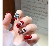 YUEMOL unghie natale Christmas Elk Love Pattern Bright Face Wearing Armor, Used for Christmas Day Nail Decoration Gifts