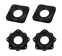 Yuemuop 4 Pezzi Quadrato Piastra Cuscinetto Rotante, Nero Giradischi a 360 Gradi con Cuscinetto Girevole per Scaffali Display Mobili TV Tavolo Cucina Mensola