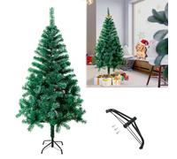 YUENFONG 150CM Albero di Natale Artificiale Verde Assemblaggio rapido Albero di Natale Pieghevole con Supporto Albero di Decorazione Natalizia (PVC Verde)