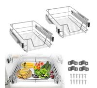 YUENFONG 2 cassetti telescopici da cucina, per armadi da 40 cm (larghezza effettiva 37 cm)
