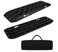 YUENFONG 2x Piastre di Sabbia Aiuto alla Trazione, Tavola di Recupero Pneumatici Auto Veicolo Tavola di Trazione Recupero Tavola Offroad Tracce per ehicles Camion Auto 10T, Nero