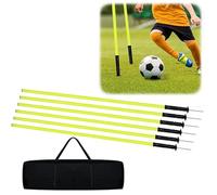 YUENFONG Pali da Slalom 1,5 m Set di 6 Pali da Ostacoli Pali da Ginnastica Pali da Allenamento, per Il Calcio, l'atletica, l'allenamento della coordinazione(Giallo)