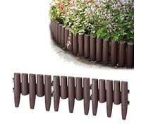 YUENFONG Palizzata Recinzione, bordo in plastica effetto legno, giardino cordoli palizzate, terrazzo balcone decorativo, 1 elemento, (L x H): 28cm x 24cm, 5,6m, 20 pezzi.