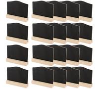 YUENPUN 20 mini lavagnette per messaggi, piccole lavagne su entrambi i lati, con supporto in legno, cartelli da tavolo per negozi e buffet, 10 x 7,5 cm