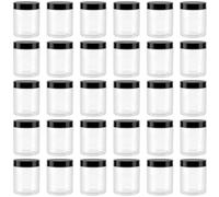 YUENPUN 30 barattoli rotondi vuoti per spezie da 250 ml, in plastica trasparente, per alimenti secchi, caramelle, arachidi