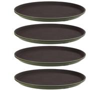 YUENPUN 4 vassoi antiscivolo per servire alimenti, vassoi rotondi in plastica da 28 cm, vassoi antiscivolo per bevande, con superficie in gomma per alimenti, bevande, caffè