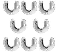 YUENPUN 8 staffe per asta per armadio, supporti terminali per asta dell'armadio, a forma di U, in acciaio inox, 25 mm, supporto per asta con flangia per tenda da doccia e armadio