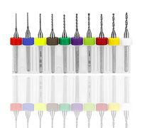 Yuentoen Set di 10 micro punte per trapano, 0,6 mm - 1,5 mm, per trapano a spirale, PCB, per pietre ruvide, gioielli, CNC, metalli morbidi, circuito di pressione, incisione (10 dimensioni, colori