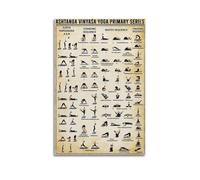 YUERBNC Ashtanga Yoga, serie primaria, poster artistico da parete su tela, decorazione per soggiorno, camera da letto, elegante, 60 x 90 cm, senza cornice