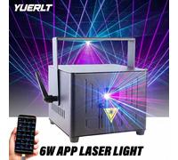 YUERLT 6W APP iOS/Android Bluetooth Laser Light Animation Beam Scanner RGB Proiettore DMX512 Effetto Luce per DJ Discoteca Matrimoni