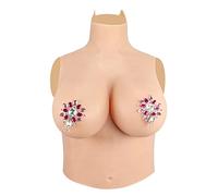 YUERUGOU Forme di seno in silicone Mezzo corpo Coppa G artificiale Tette finte Tette Pad Enhancer per Crossdressers Mastectomia Pettorale riempitoTransgender (D, color4 dark skin)