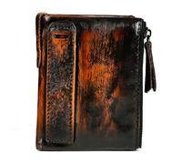 YUERYXH Portafoglio da Uomo in Pelle Vintage Invecchiato, Borsa Sicura con Blocco RFID, Portafoglio Morbido e Resistente All'usura per Padre, Fidanzato, Regalo di Amici