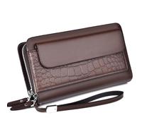 YUERYXH Portafoglio in Pelle Dal Temperamento Alla Moda da Uomo, Business, Borsa RFID Con Cerniera da Viaggio, Portafoglio di Grande Capacità, Può Contenere Più Contanti(Brown)