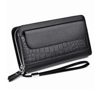 YUERYXH Portafoglio in Pelle Dal Temperamento Alla Moda da Uomo, Business, Borsa RFID Con Cerniera da Viaggio, Portafoglio di Grande Capacità, Può Contenere Più Contanti(Black)