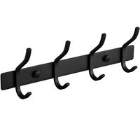 YUET Appendiabiti da Parete, Ganci Attaccapanni in Acciaio Inox da Muro Appendiabiti per Cameretta, Cappotto Asciugamano Gancio per Giacche, Ingresso, Cucina, Bagno (4 Ganci, Nero)