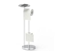 YUET Piantana Portarotolo, Acciaio Inox Portarotolo Carta Igienica WC, Porta Rotoli Cartaigienica Bagno, in Piedi, Porta Carta Igienica da Terra Argento