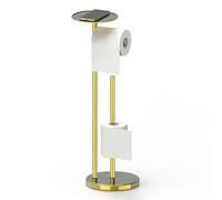 YUET Piantana Portarotolo, Acciaio Inox Portarotolo Carta Igienica WC, Porta Rotoli Cartaigienica Bagno, in Piedi, Porta Carta Igienica da Terra Oro