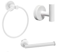 YUET Set di accessori per il bagno - SUS 304 in acciaio inox spazzolato da parete, barra porta asciugamani + porta rotolo di carta igienica + gancio per accappatoio, ganci per accessori da bagno