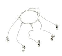 yueton 1 anello a catena con anello aperto, stile hip hop, punk, retrò, Bundy, per donne e uomini, gotico, impilabile, set di anelli per nocche