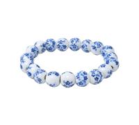 yueton 1 elegante braccialetto in porcellana con perline in stile cinese Celadon braccialetto da polso retrò blu fiore braccialetto in ceramica per le donne