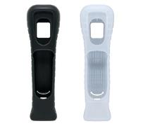 Yueton 2PCS nero e bianco di ricambio estesa in silicone pelle case per Nintendo Wii Motion Plus telecomando (L)