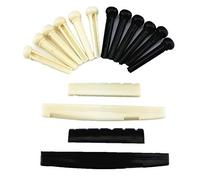 Yueton Pack di 2 set nero e bianco plastica perni del ponticello & & dado di ricambio per chitarra acustica