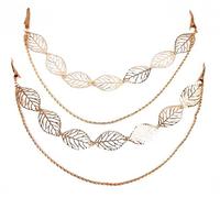 Yueton - Set di 2 fermagli per capelli, da donna, alla moda, a forma di foglie, a coccodrillo, con fermagli per capelli