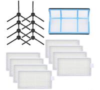 YUETTYY Kit di spazzole laterali per filtro aspirapolvere per V3, V5 Pro, per X5, V55, V50 per Medion MD 18500/18600/MD18501, parti di ricambio 1 rete pre-filtro 8 filtri, 8 spazzole laterali