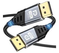 YUETUOL Cavo DisplayPort 16K 2.1, Cavo DP 2M 16K@60Hz, 8K@120Hz, 4K@240Hz/165Hz/144Hz, 2K@240Hz, 80Gbps, HDR, DSC 1.2a, FreeSync, G-Sync Compatibile con Scheda Grafica TV PC Gaming Monitor