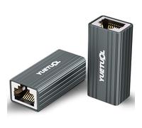 YUETUOL Connettori RJ45 10 Gigabiti, Connettore Prolunga Cavo Lan 2 Pezz, Accoppiatore RJ45 Grigio, Estensore di Rete Femmina R J45 per Cavo LAN Ethernet, Cat8, Cat7, Cat6, Cat5e, Cat5
