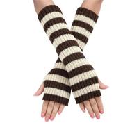 YUEVXN Scaldamuscoli, coprimani lunghi elasticizzati a righe | Il design lungo senza dita copre le mani consentendo un facile movimento