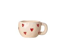 YUEVXN Tazza da latte in ceramica a cuore, tazza dipinta a mano con manico | Il design a cuore dipinto a mano aggiunge un tocco romantico e creativo ai tuoi bicchieri(Color2)