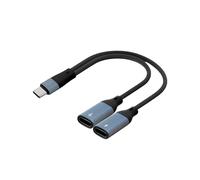 YUEWEESER Splitter USB C 1 in 2 Out Dual USB C per cuffie e caricabatterie tipo C adattatore audio con porta di ricarica PD 60W Dongle cavo splitter per iPhone 16/15 iPad Galaxy S24 S23