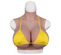 Yuewen Realistico Silicone B-Z Cup Forme Del Seno Con Seno Finto Artificiale iniettato di sangue per Crossdresser Transgender Tocca morbido (XXL S, Marrone)