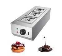 YUEWO Bagnomaria Per Cioccolato Caldaia Elettrica Per Sciogliere Il Cioccolato Macchina Per Cioccolata Acciaio Inox 3 Serbatoi 4.5L 220V 1200W