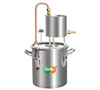 YUEWO Distillatore alcolico Alambicco Alcolici Caldaia per vinificazione con Pompa Termometro Incorporato per Whisky Brandy Vodka in Acciaio Inossidabile (12L)