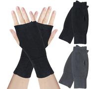 YUEXNKO Guanti Invernali Termici Mezze Dita, 2 Paia Donne Guanti Senza Dita Maglia, Termici Guanti Senza Dita, Guanti Senza Dita Invernali Donna, Maglia Mezze Dita Guanto, Regali Natale Unisex(B)