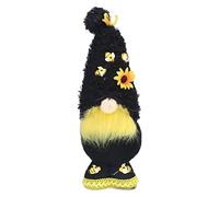 YUEYASHUX Delicate Delicata bambola senza volto peluche Gnome girasole giallo mascotte per il compleanno del matrimonio di Pasqua (Nero)