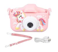 YUEYASHUX Kids Camera Cine Cute Dual Lens Focus Fotography Video Registrazione Musica Digital Camera da Gioco per Bambini (Rosa)